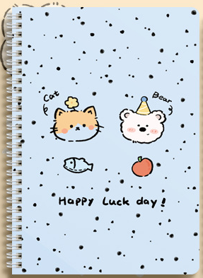 NB1002 Happy Luck Day A5 Spiral Notebook-Blue