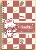 NB2008 Lovely Rabbit B5 Spiral Notebook - Pink