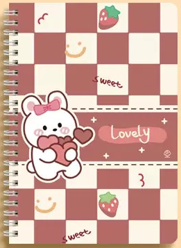 NB2008 Lovely Rabbit B5 Spiral Notebook - Pink