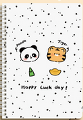 NB1002 Happy Luck Day A5 Spiral Notebook-White
