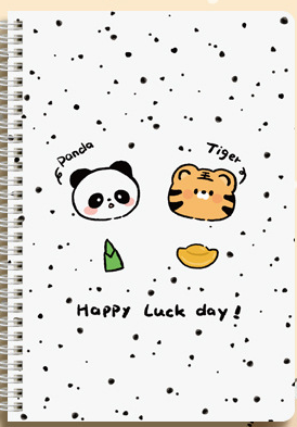 NB1002 Happy Luck Day A5 Spiral Notebook-White