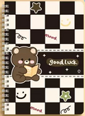 NB2008 Good Luck Bear B5 Spiral Notebook - Black