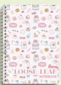NB2001 Sweet Bunny B5 Loose Leaf Spiral Notebook - Pink