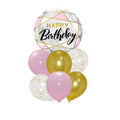 Marble Pink & Gold Birthday Balloon Bouquet