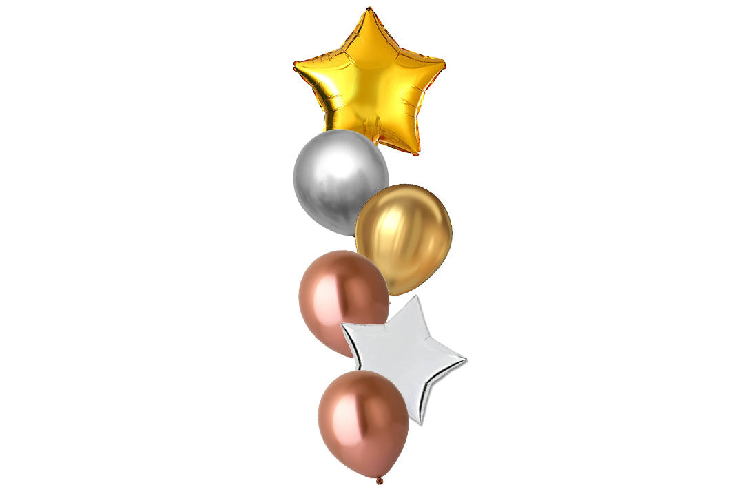 Golden Blush Star Balloon Bouquet
