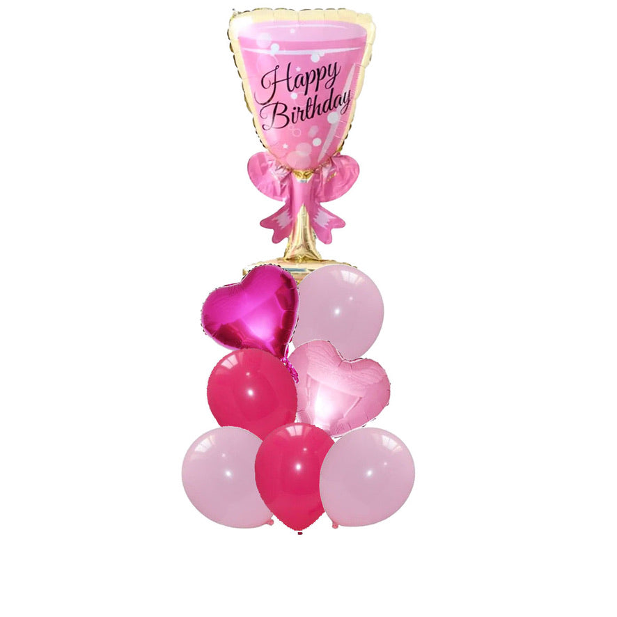 🥂 Birthday Cheers Balloon Bouquet（With Helium)