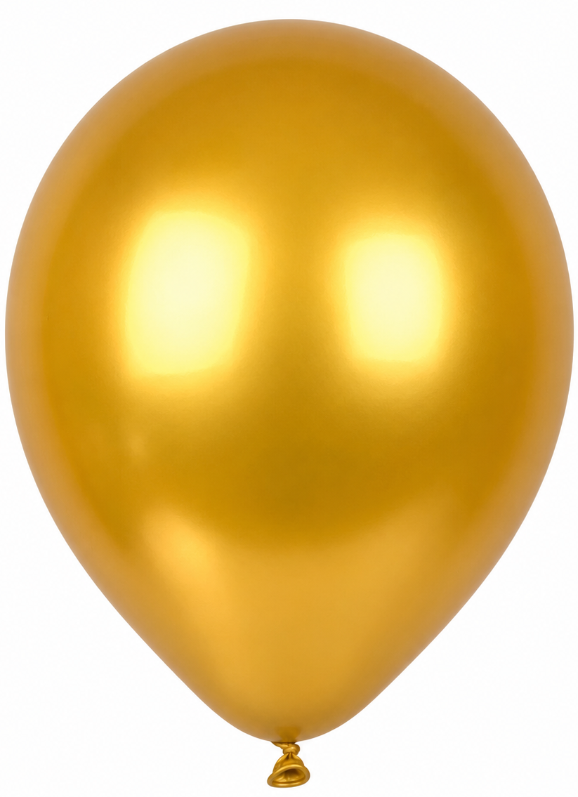 12 inch Latex Balloon- Matellic Affect Gold(With Helium)