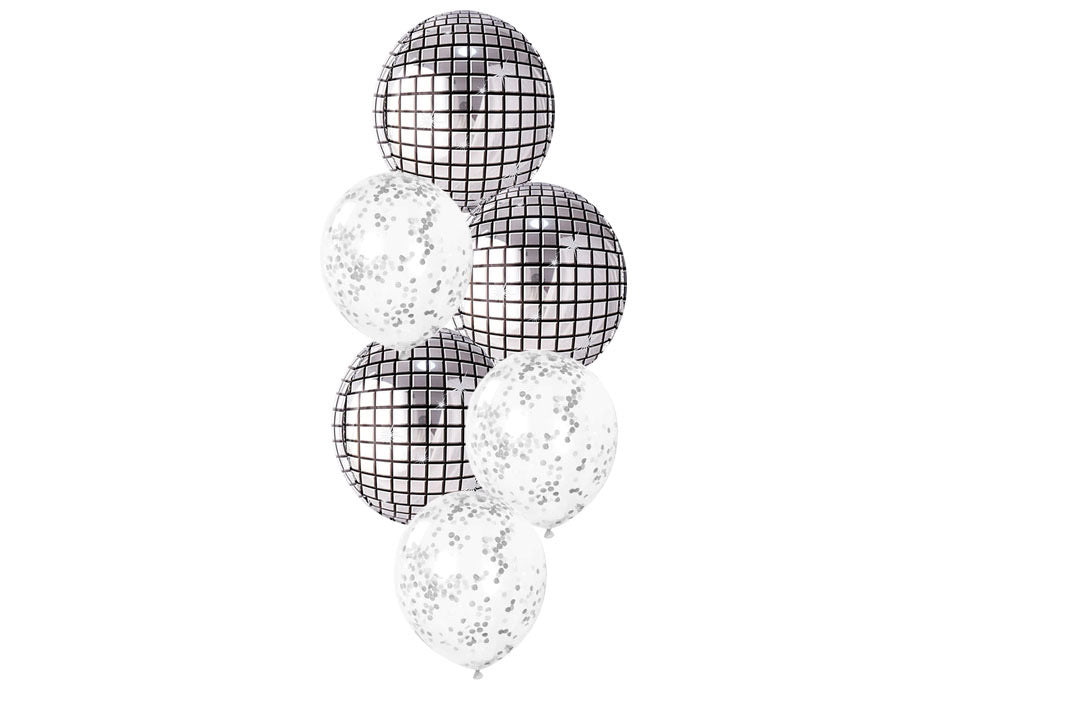 Silver Disco Sparkle Balloon Bouquet
