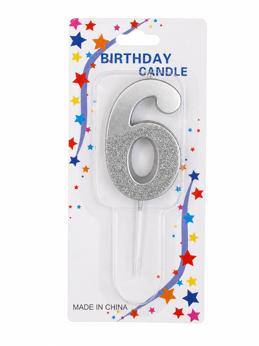 2.5" Sparkling Silver Number Candle