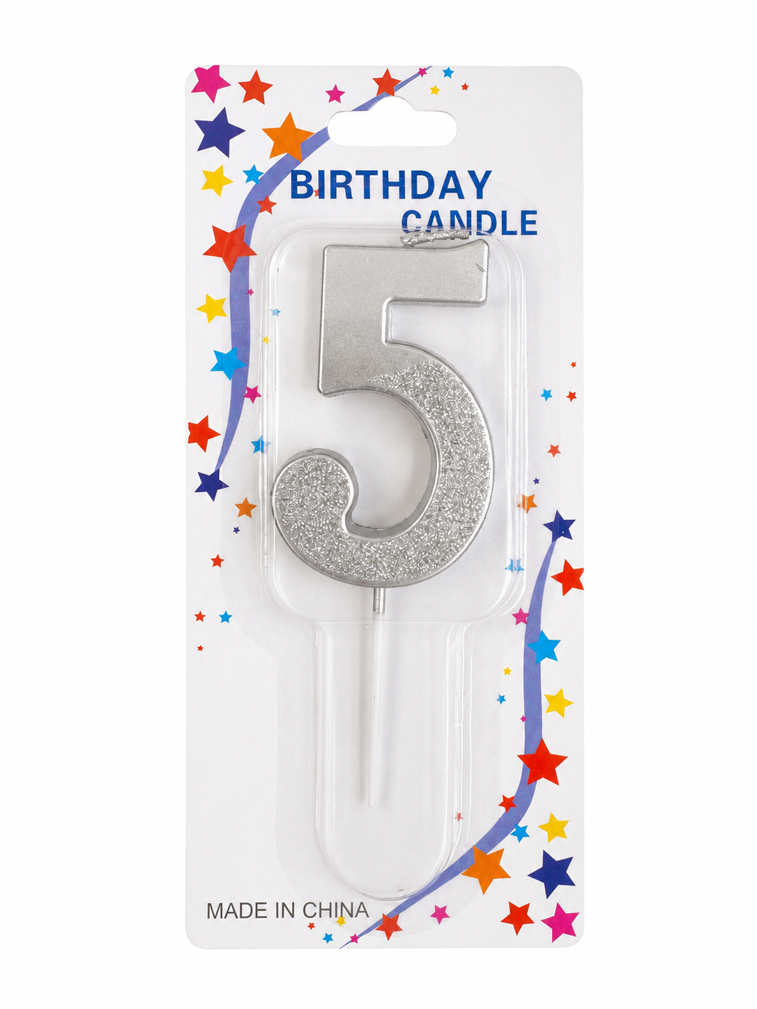 2.5" Sparkling Silver Number Candle