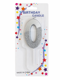 2.5" Sparkling Silver Number Candle