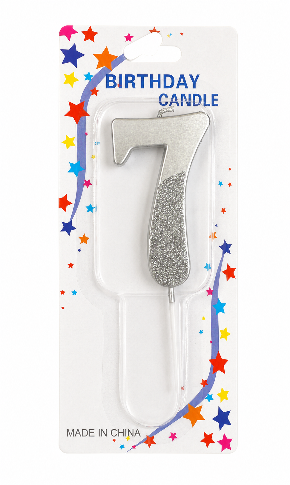 2.5" Sparkling Silver Number Candle