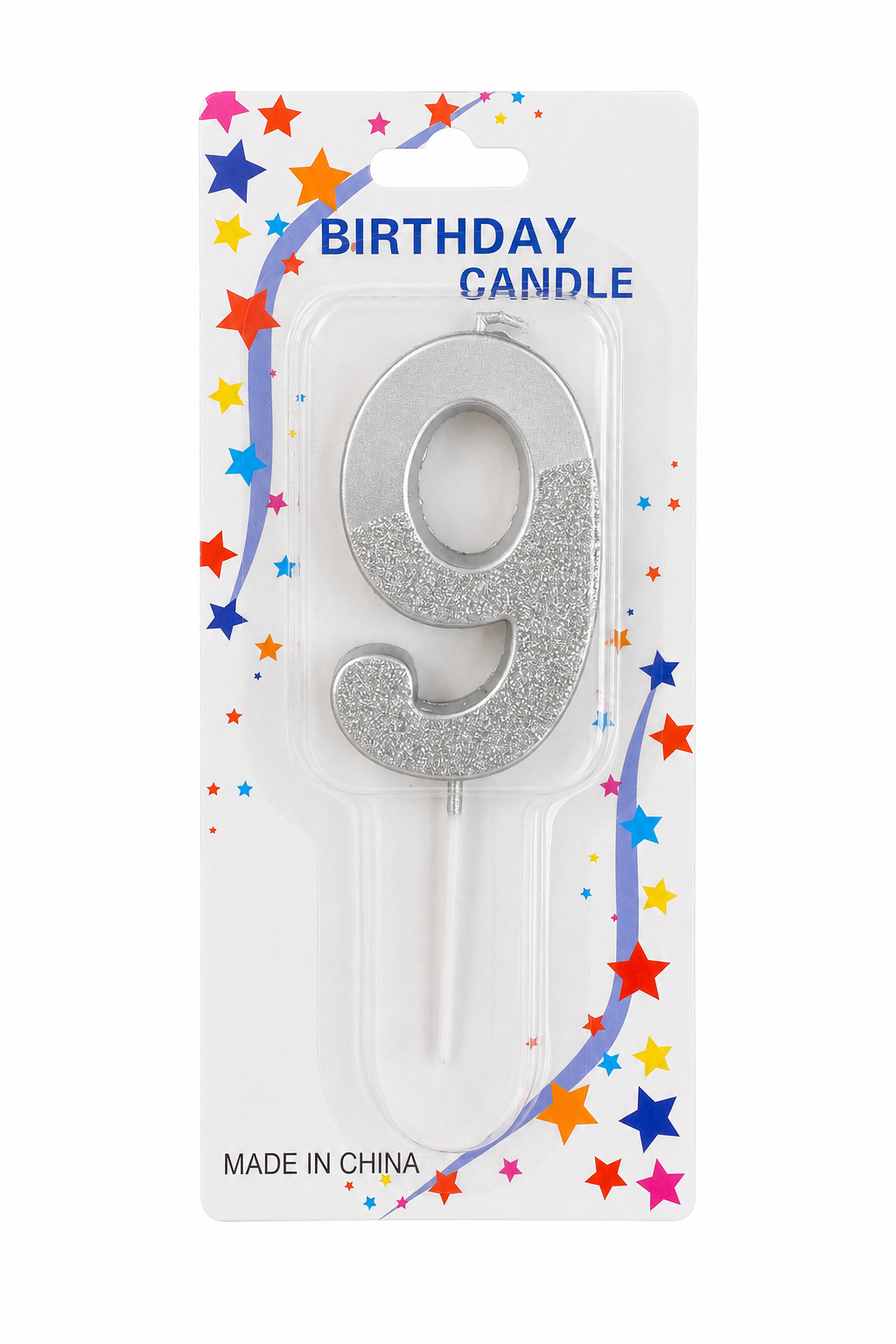 2.5" Sparkling Silver Number Candle