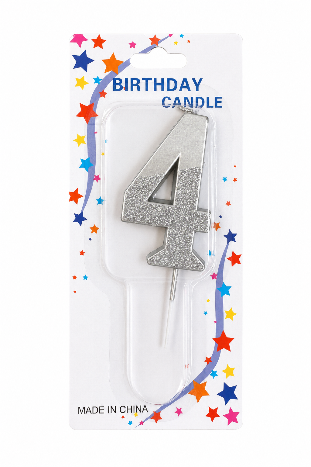 2.5" Sparkling Silver Number Candle