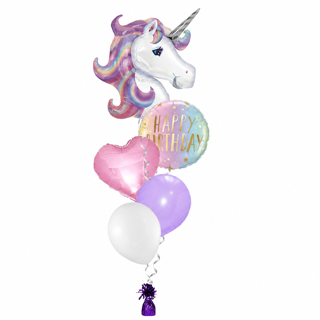 Purple Unicorn Birthday Balloon Bouquet