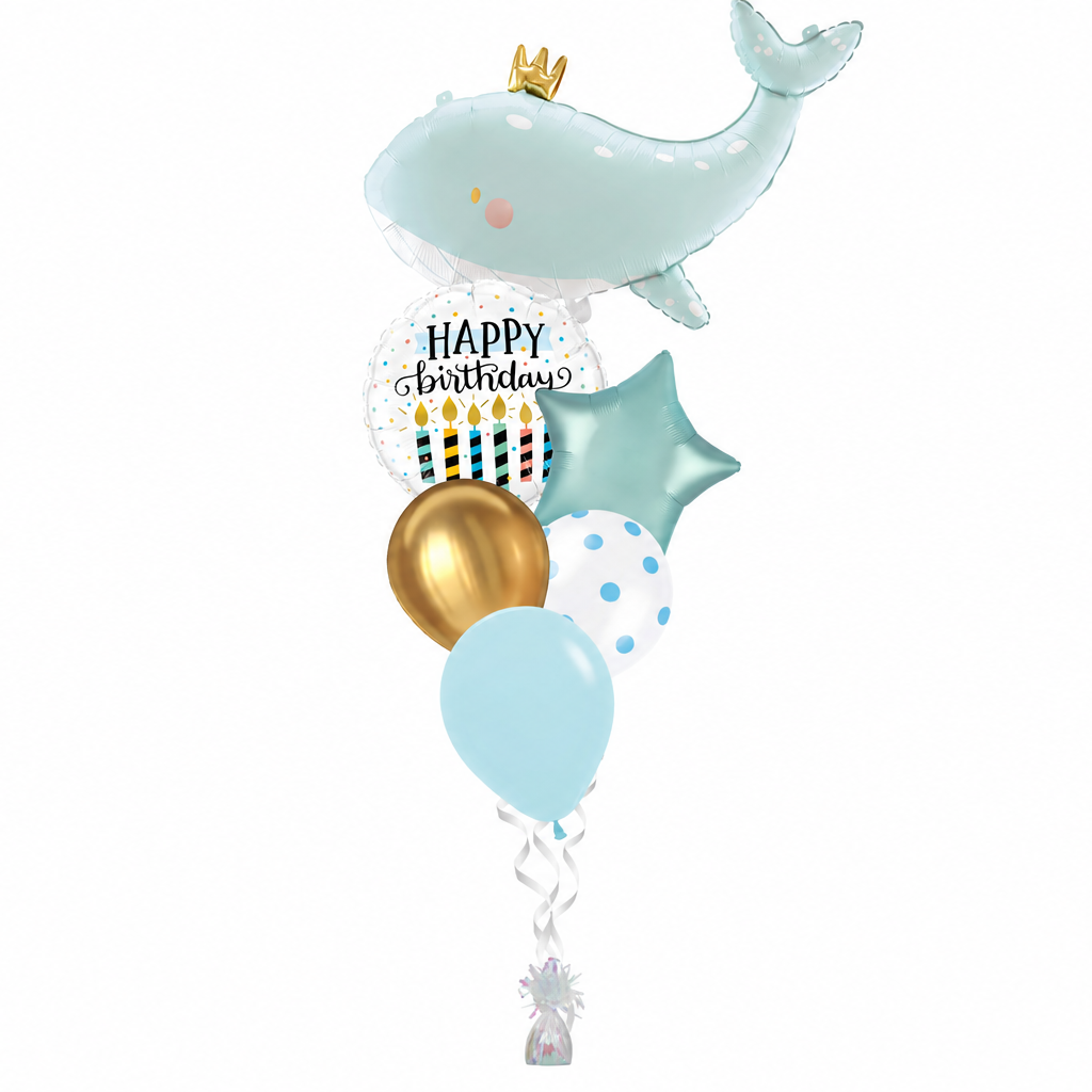 Little Whale Birthday Balloon Bouquet
