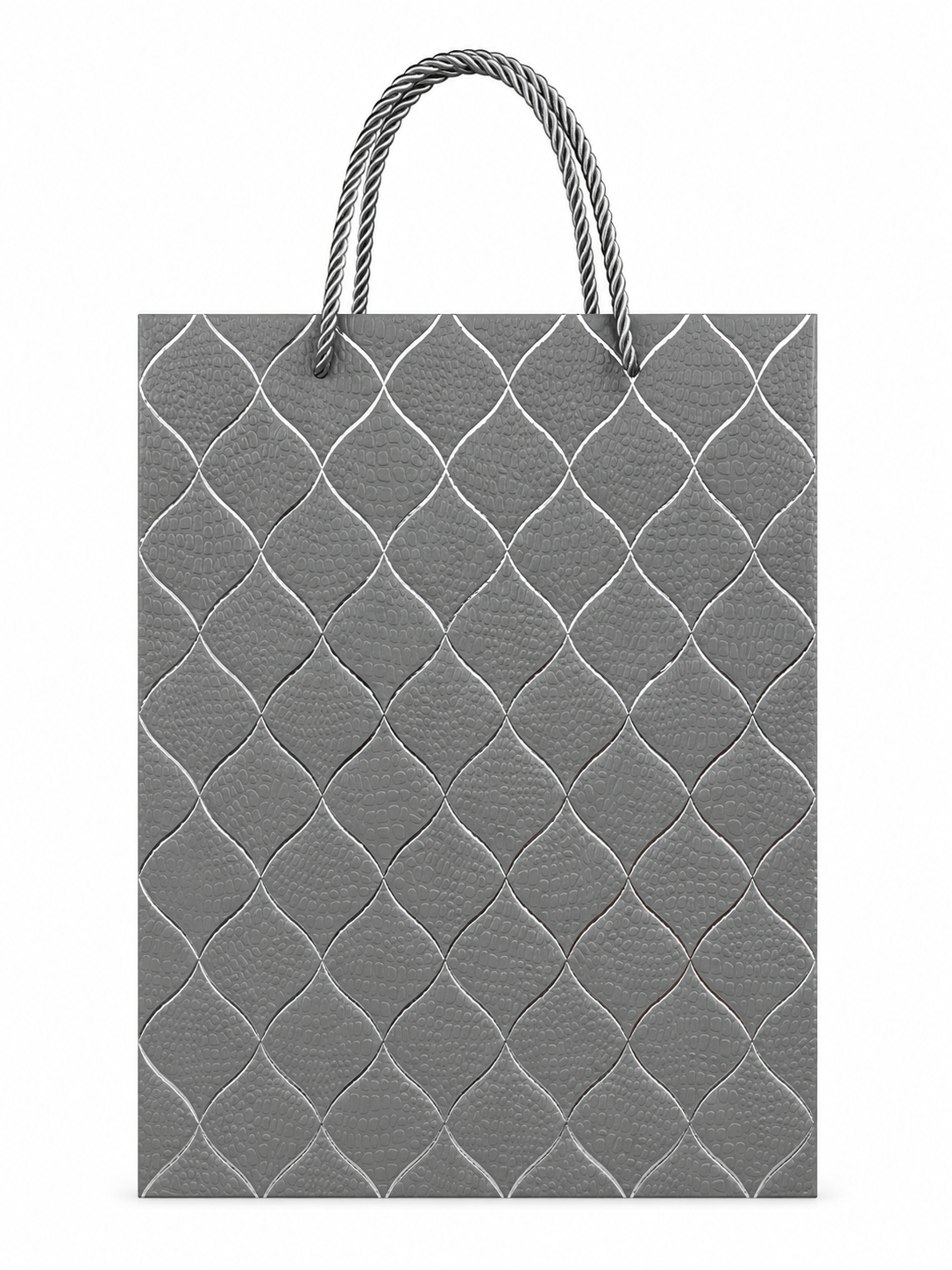 GB3001GY Elegant Grey & Silver Pattern Gift Bag