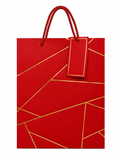 GB3002RD Red & Gold Luxe Geometry Gift Bag