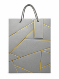 GB3002GY Grey & Gold Luxe Geometry Gift Bag