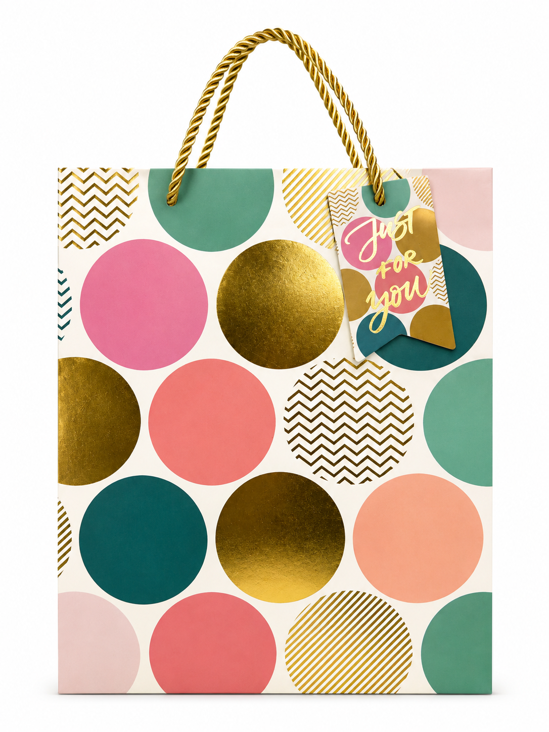 GB3005 Pastel & Gold Circle “Just for You” Gift Bag