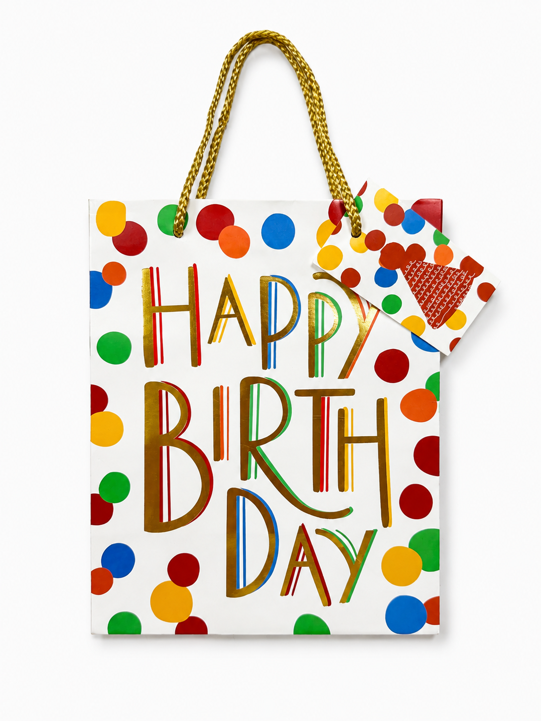 GB3010 Colorful Polka Dot Happy Birthday Gift Bag