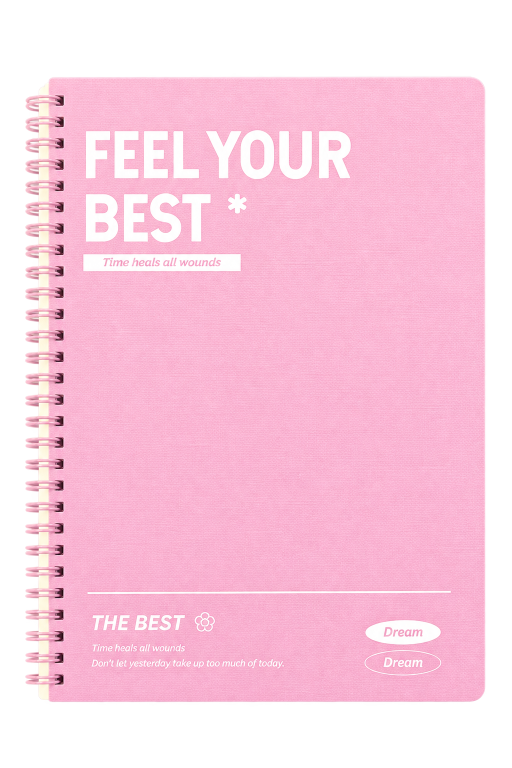NB1000PK Feel Your Best A5 Spiral Notebook - Pink