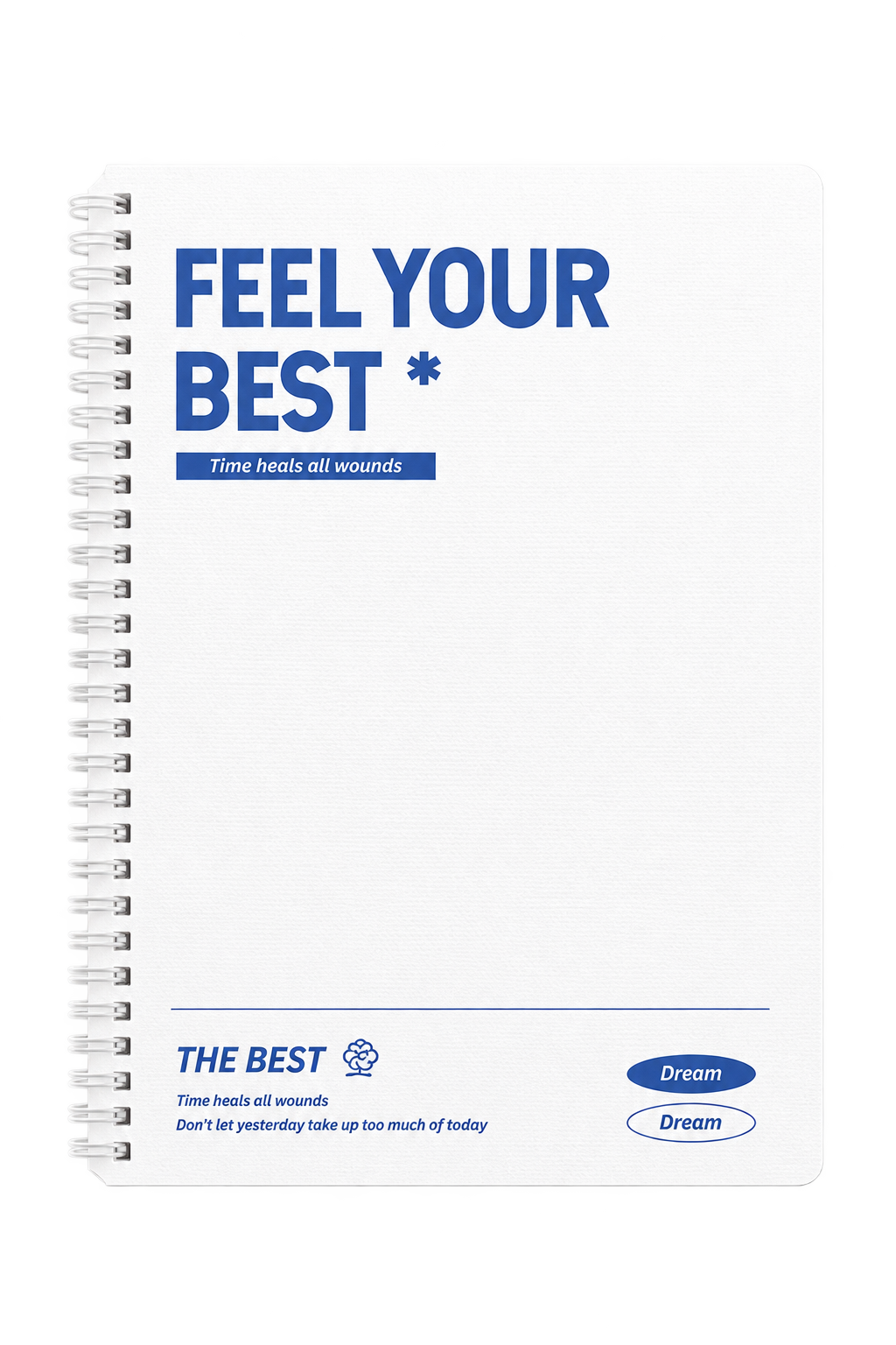 NB1000WT Feel Your Best A5 Spiral Notebook - White