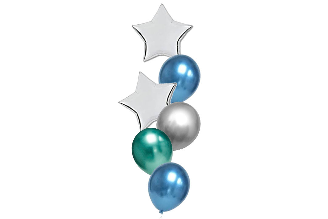 Arctic Blue Star Balloon Bouquet