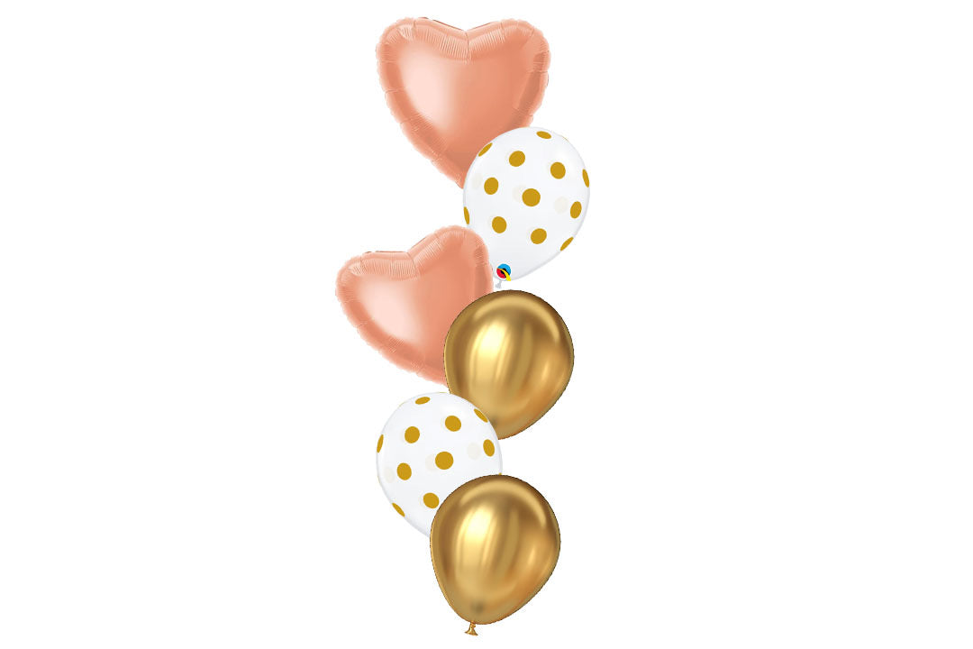 Peachy Love Gold Balloon Bouquet