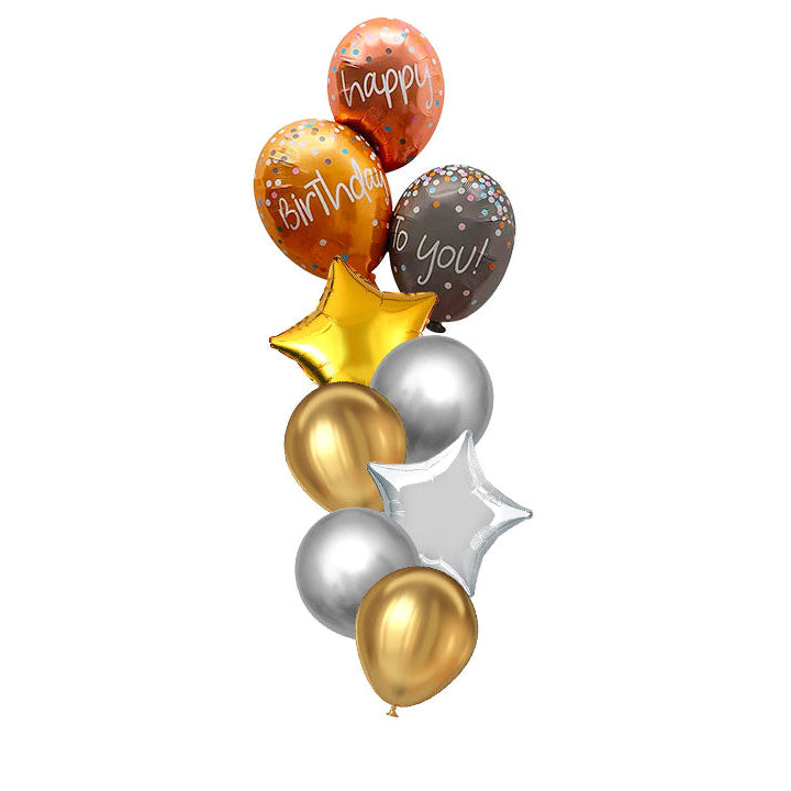 Golden Moment Birthday Balloon Bouquet