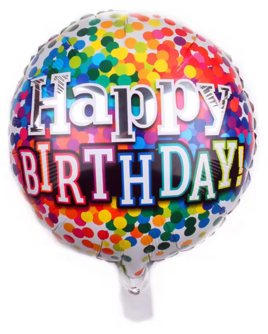 18" Rainbow Confetti Happy Birthday Foil Balloon