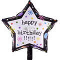 18" Black Star Happy Birthday Celebration Foil Balloon