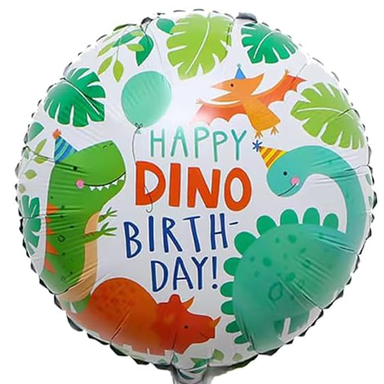 18" Happy Dino Birthday Party Foil Balloon