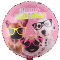 18" Cute Birthday Puppies Foil Balloon