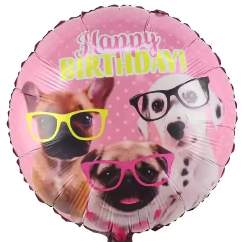 18" Cute Birthday Puppies Foil Balloon