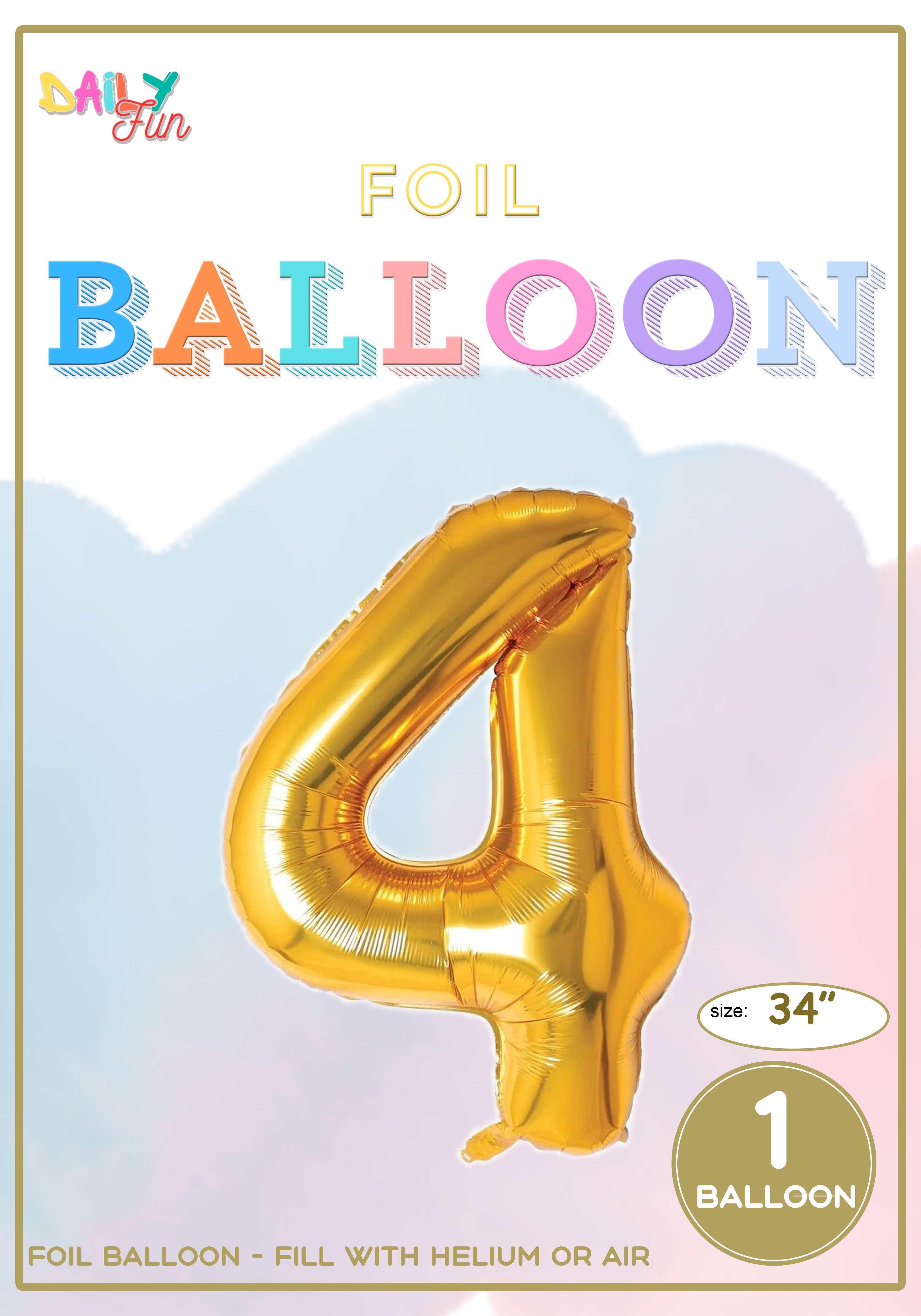 34 inch Foil Balloon-4(With Helium)