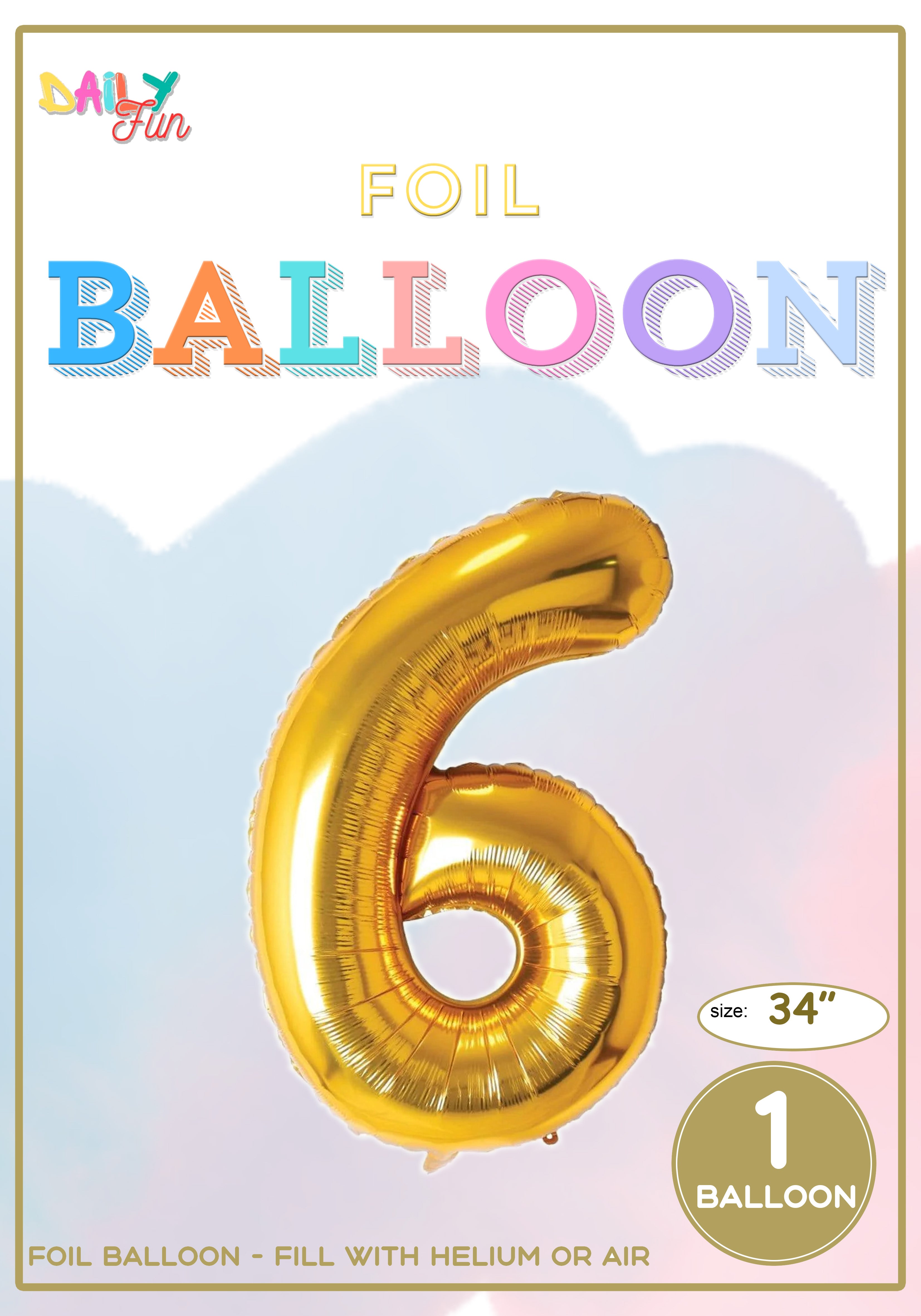34 inch Foil Balloon-6(With Helium)