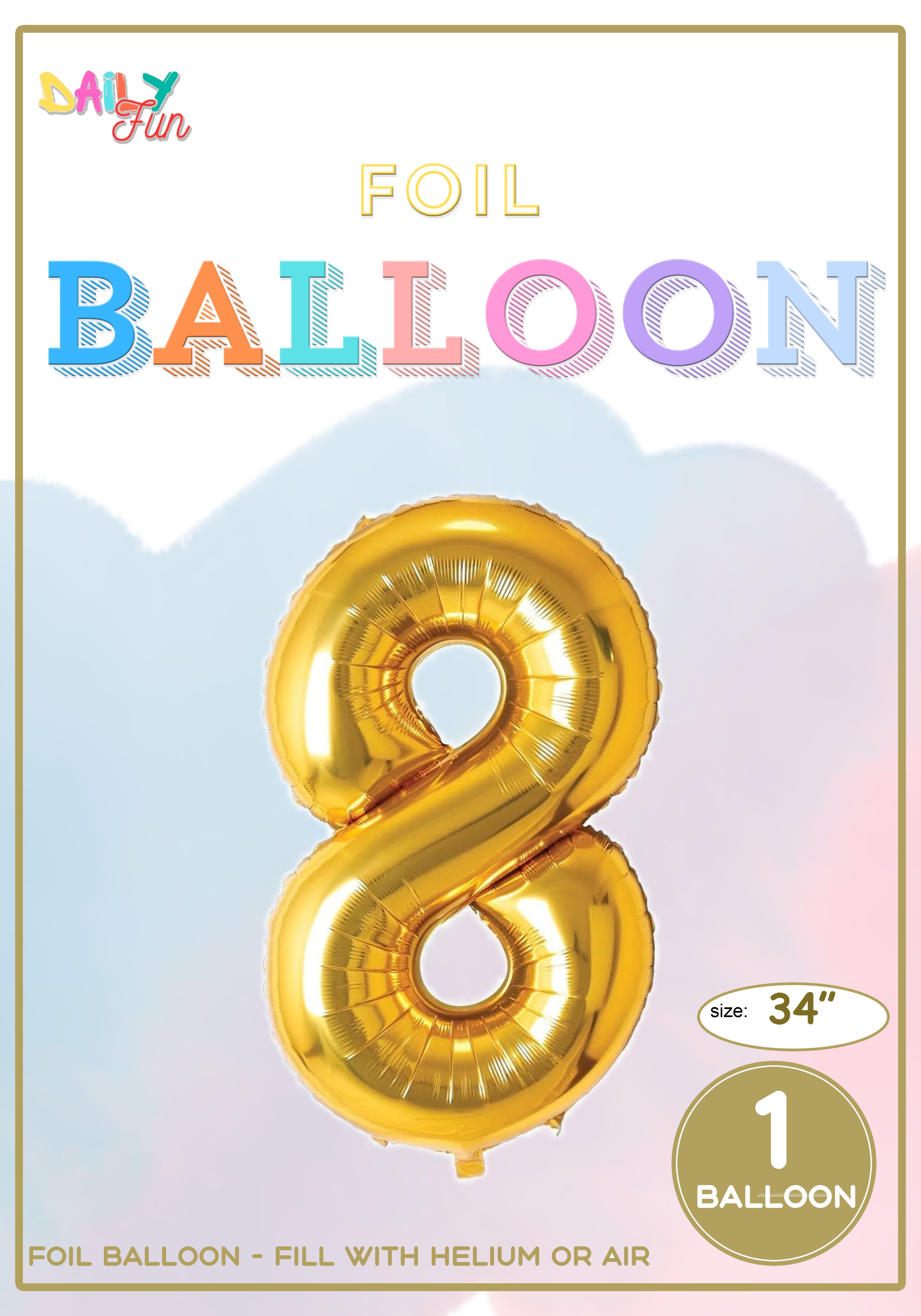 34 inch Foil Balloon-8(With Heilum)