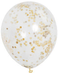 12 inch Latex Balloon- Gold confetti (With Helium)