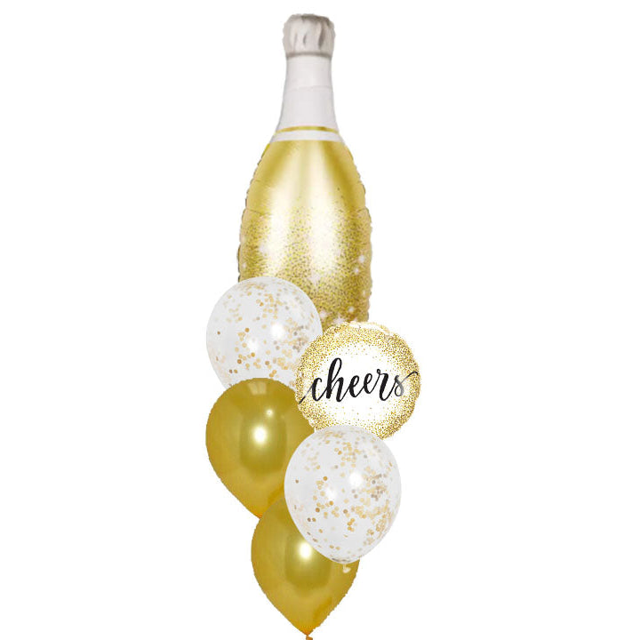 Golden Cheers Celebration Balloon Bouquet