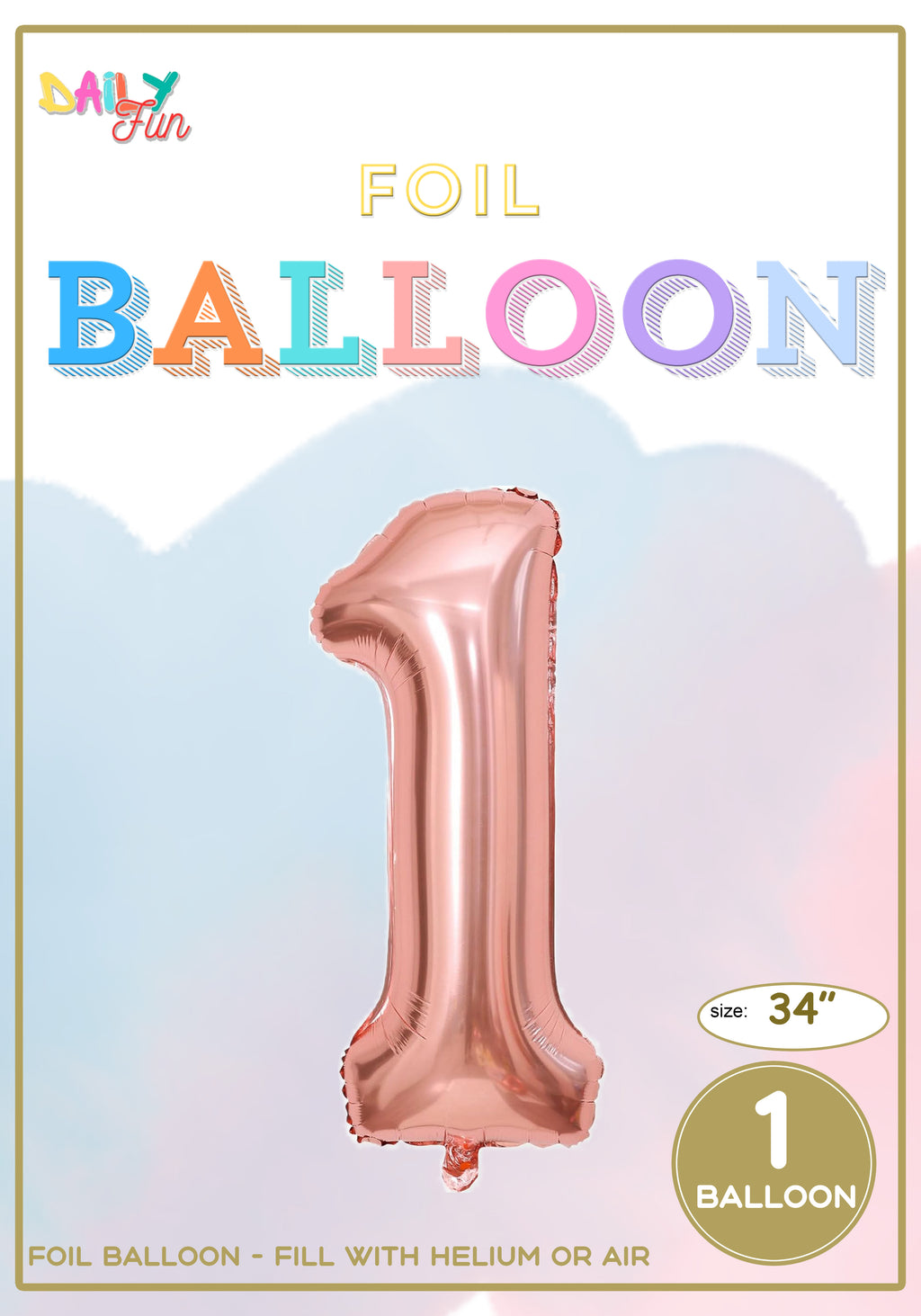 34 inch Foil Balloon-1(With Helium)