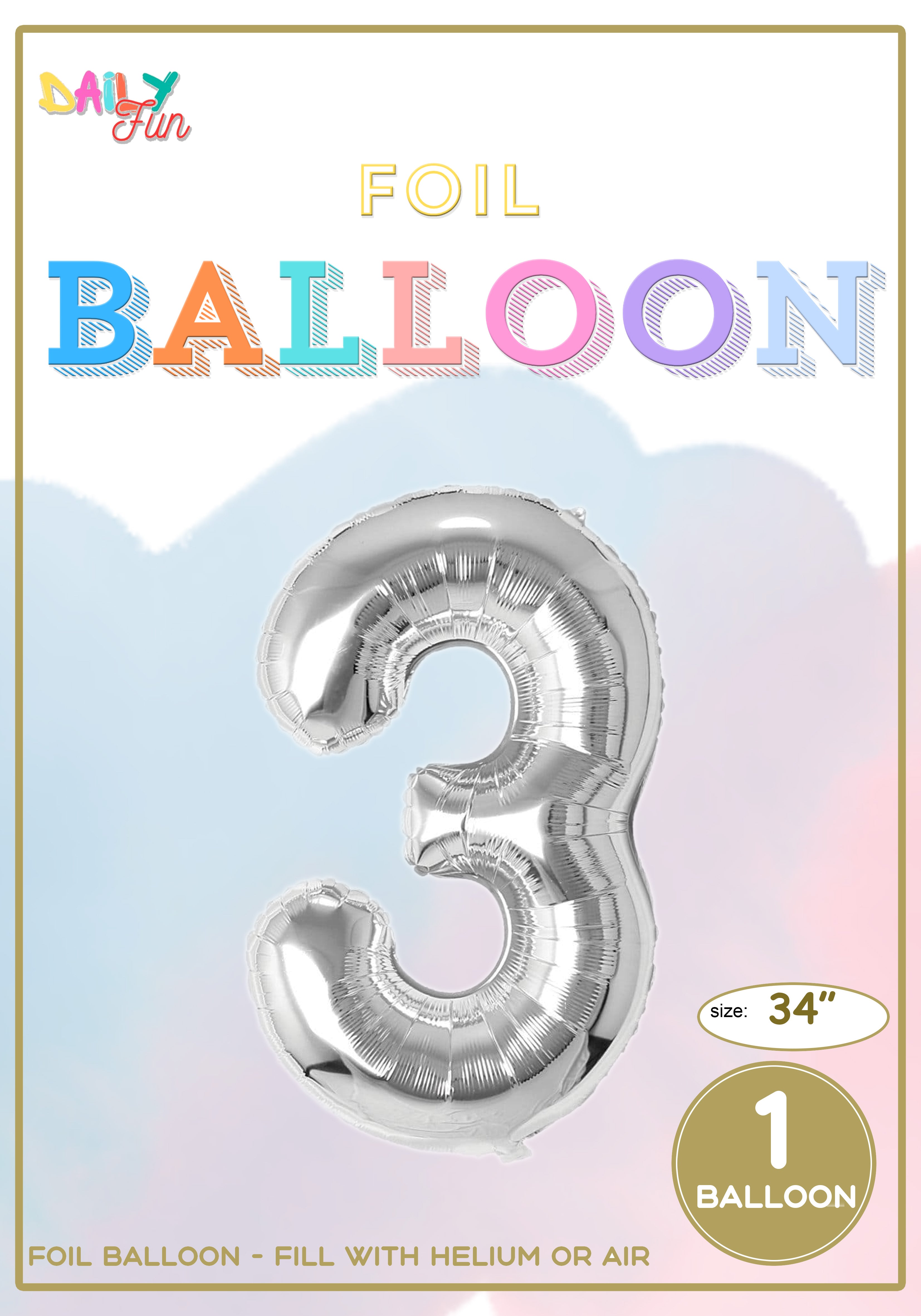 34 inch Foil Balloon-3(With Helium)