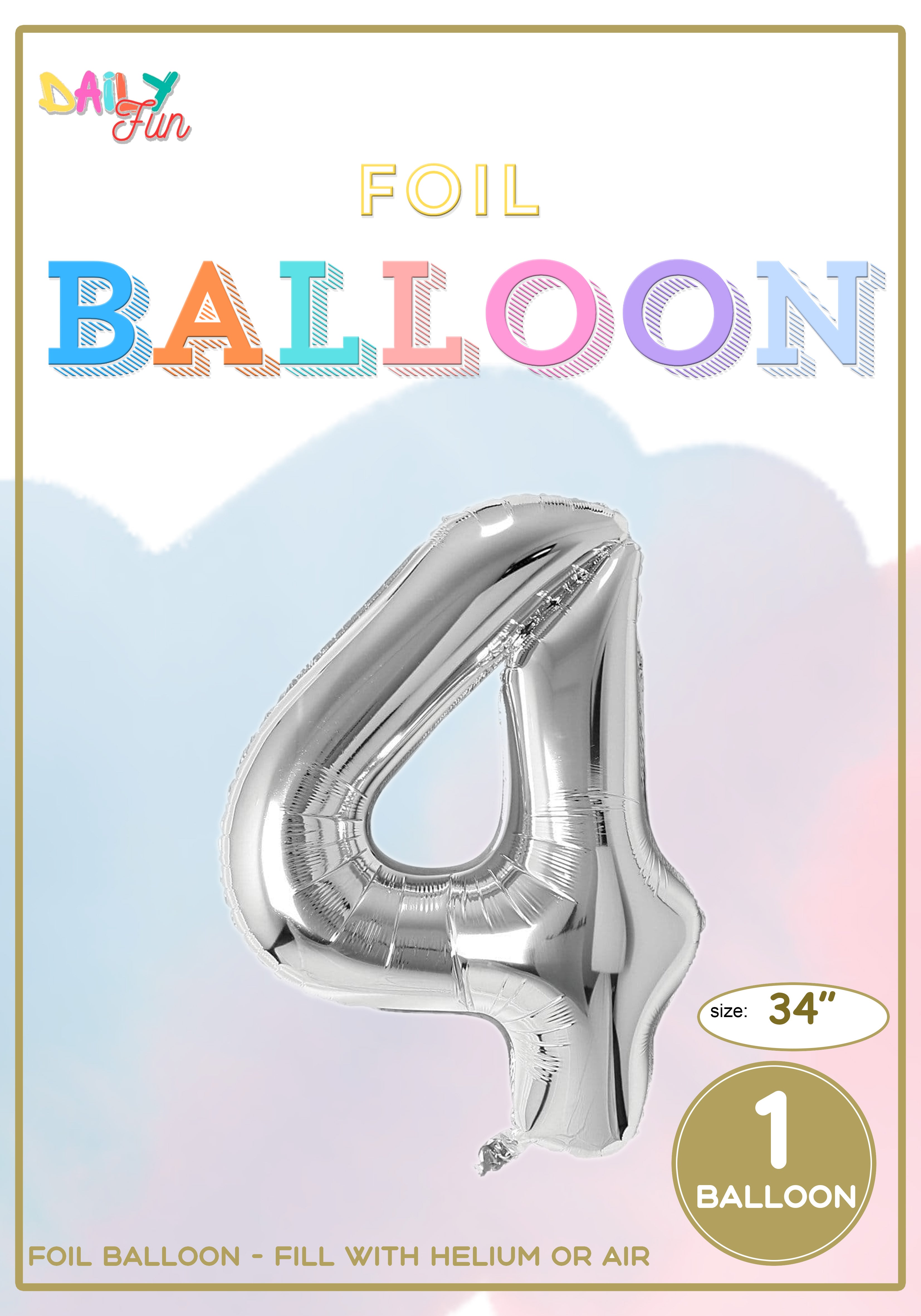 34 inch Foil Balloon-4(With Helium)