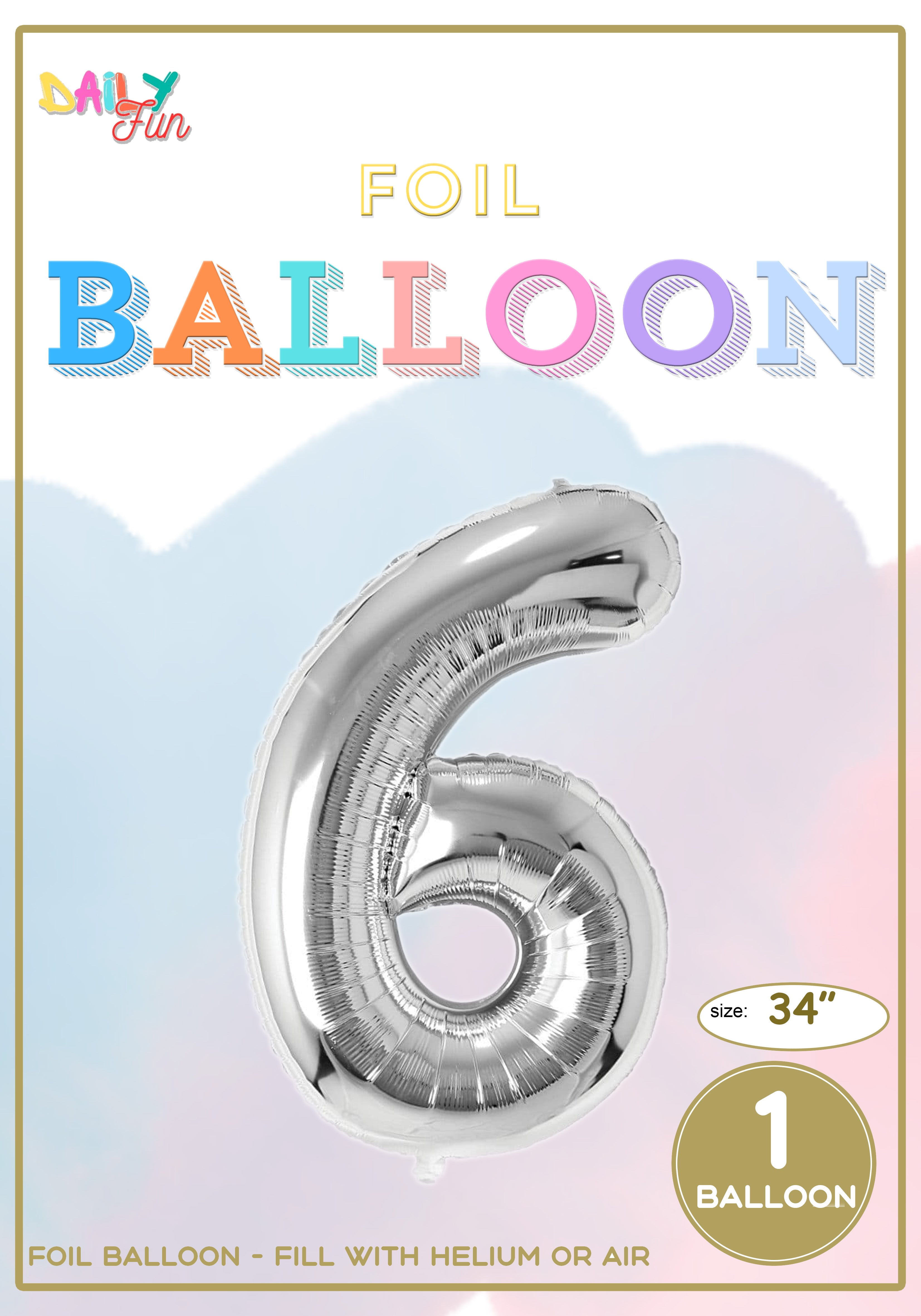 34 inch Foil Balloon-6(With Helium)