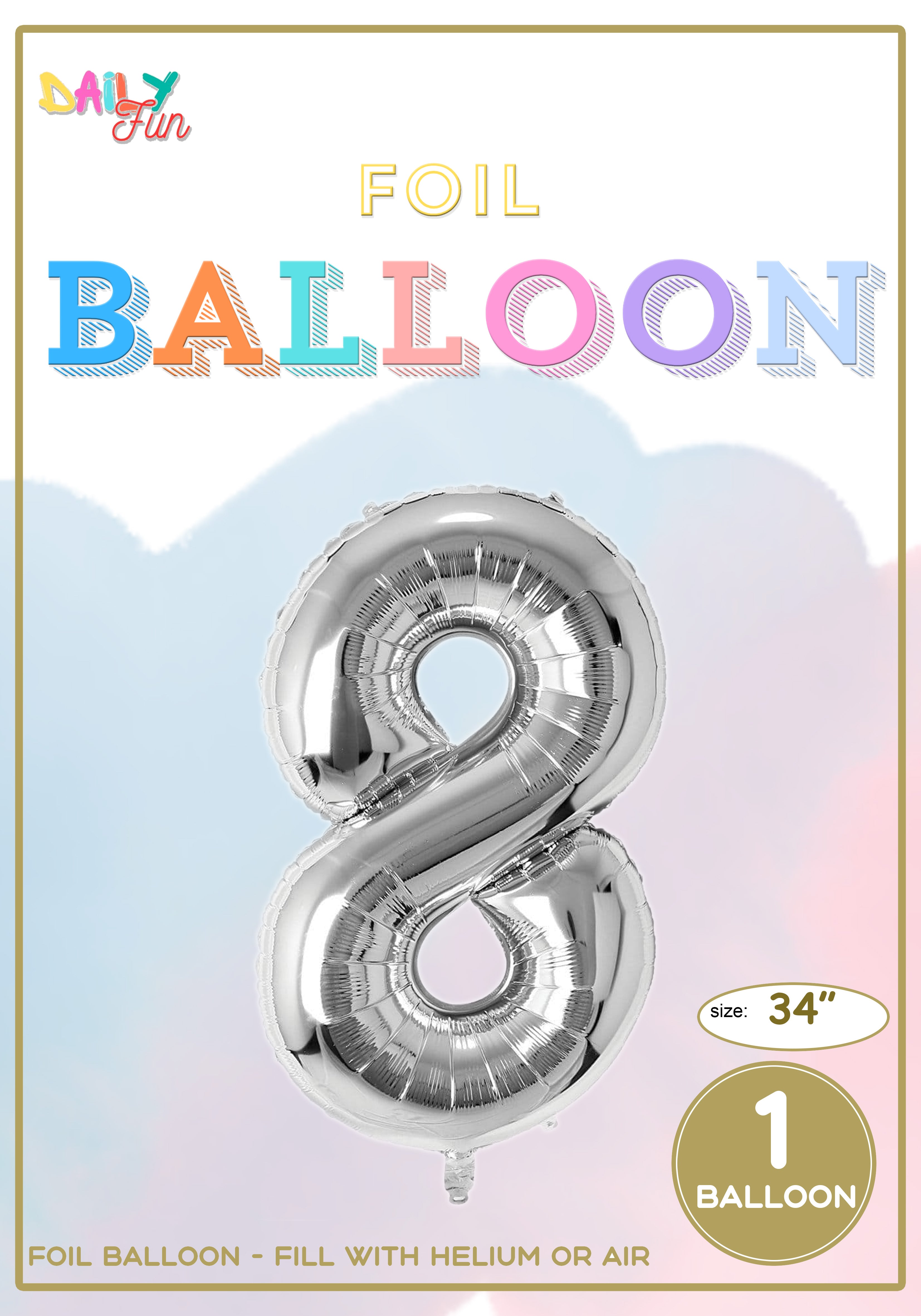 34 inch Foil Balloon-8(With Heilum)