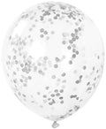 12 inch Latex Balloon- Silver confetti (With Helium)